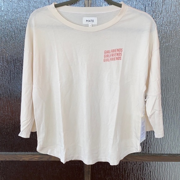 MATE the Label Tops - MATE the Label “Girlfriends” 3/4 Tee | Medium | Bone